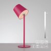 Leuchten Direkt Bordslampa BOTERIA, rosa konisk skärm, justerbar, varmvit LED 3000 Kelvin