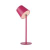 Leuchten Direkt Bordslampa BOTERIA, rosa konisk skärm, justerbar, varmvit LED 3000 Kelvin