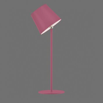 Leuchten Direkt Bordslampa BOTERIA, rosa konisk skärm, justerbar, varmvit LED 3000 Kelvin