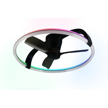 Reality LED-takfläkt Stockholm, fjärrdimmad, RGB, justerbar ljusfärg 2700-6500 Kelvin