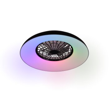 Reality LED-takfläkt Svaerholt, RGB, fjärrkontroll, justerbar ljusfärg 2700-6500 Kelvin