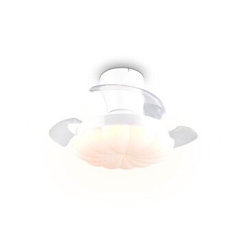 Reality LED-takfläkt Boras med böjda blad, fjärrdimbar, justerbar ljusfärg 2700-6500 Kelvin