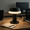 Brilliant LED-bordslampa Kinich med tvådelad konisk vit skärm, 2700 Kelvin varmvit