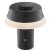 Brilliant LED-bordslampa Kinich med tvådelad konisk vit skärm, 2700 Kelvin varmvit