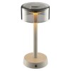 Brilliant Leuchten LED-bordslampa Razor med cylindrisk glasskärm i beige, modern form