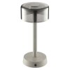 Brilliant Leuchten LED-bordslampa Razor med cylindrisk glasskärm i beige, modern form