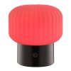Brilliant LED-bordslampa Sarastro, räfflad vit skärm, RGB-färgväxling, 2700 Kelvin varmvit