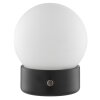 Brilliant LED-bordslampa Dori med sfärisk vit glasskärm, 2700 Kelvin varmvit