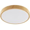 Brilliant modern plafondlampa LED Teranon, rund stomme i träton, 3000 Kelvin varmvit