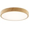 Brilliant modern plafondlampa LED Teranon, rund stomme i träton, 3000 Kelvin varmvit
