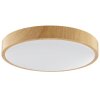 Brilliant modern plafondlampa LED Teranon, rund stomme i träton, 3000 Kelvin varmvit