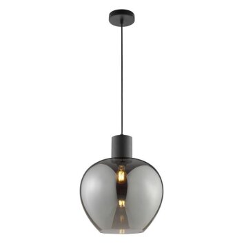 Brilliant Pendellampa Ligari med droppformad rökfärgad glasskärm i modern stil