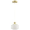 Brilliant Leuchten Pendellampa Fanny med rund vit glasskärm, ø 22 cm, lantlig stil