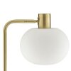 Brilliant Lantlig Golvlampa Fanny med rund vit glasskärm och mässingsfärgad metallstomme