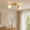 Brilliant Taklampa Cony med roterbara ljusdelar och runda vita glasskärmar på en rak arm