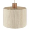 Brilliant Boho-pendellampa Arlo med 3 cylindriska beige tygskärmar, 28 cm lång