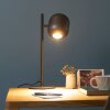 Brilliant Leuchten industriell bordslampa Jane med rund brun skärm, vridbart lamphuvud