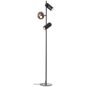 Brilliant industriell golvlampa Jane med 3 vridbara cylindriska spotlights för läshörnan