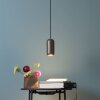 Brilliant Leuchten cylindrisk pendellampa Jane i industriell stil med brun skärm
