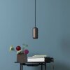 Brilliant Leuchten cylindrisk pendellampa Jane i industriell stil med brun skärm