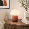 Brilliant Leuchten LED-svamplampa Dupos, röd fot, vit skärm, 2700 Kelvin varmvit