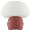 Brilliant Leuchten LED-svamplampa Dupos, röd fot, vit skärm, 2700 Kelvin varmvit