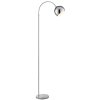 Brilliant Leuchten Båglampa Helen med halvsfärad kromskärm för soffan, modern stil