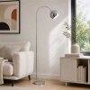Brilliant Leuchten Båglampa Helen med halvsfärad kromskärm för soffan, modern stil