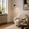 Brilliant Båglampa Helen med böjd arm och svart halvklotformad skärm i modern stil