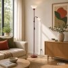 Brilliant Leuchten modern uplight-golvlampa Spari med 2 koniska vita skärmar
