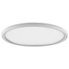 Brilliant platt rund LED-taklampa Carloz, minnesfunktion, i silver, 3000 Kelvin varmvit
