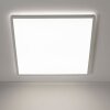 Brilliant platt LED-plafond Tanida, vit, fjärrkontroll, ställbar ljusfärg 3000-6500 Kelvin