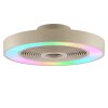 Brilliant LED-takfläkt Catania, fjärrdimbar, RGB, justerbar ljusfärg 2700-6500 Kelvin