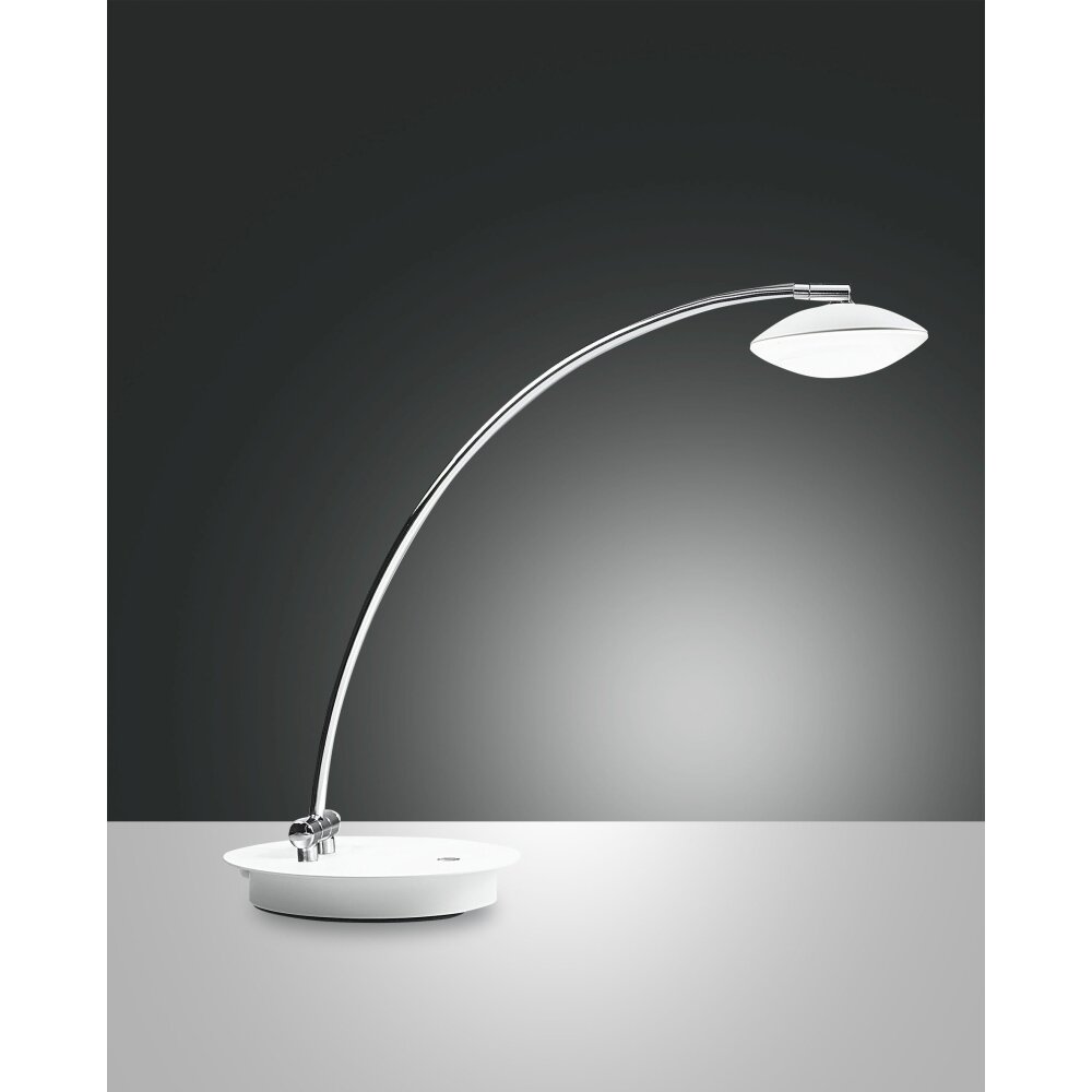 Fabas Luce Hale Bordslampa LED Krom, Vit, 1-ljuskällor main product photo