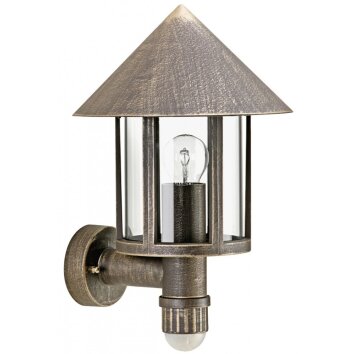 Albert Lampor 825 Utomhusbelysning, vägglampa utomhus Brun, Mässing, 1-ljuskällor, Rörelsedetektor