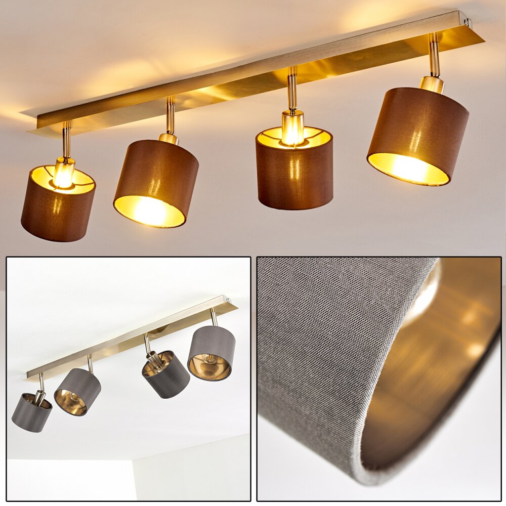 Tibro Taklampa, Takstrålkastare Mässing, Nickel matt, 4-ljuskällor main product photo
