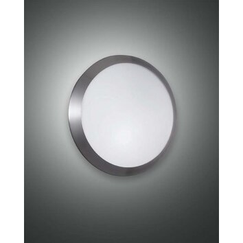 Fabas Luce BOREA vägglampa utomhus, Vägglampa Nickel matt, 1-ljuskällor