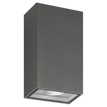 LCD Wolgast vägglampa utomhus, Vägglampa LED Svart, 2-ljuskällor