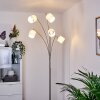 Alsen Golvlampa, Båglampor Nickel matt, 5-ljuskällor, Tygskärm