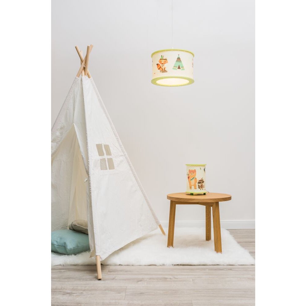 Elobra Barnbelysning INDIANS Pendellampa Grön, 1-ljuskällor main product photo