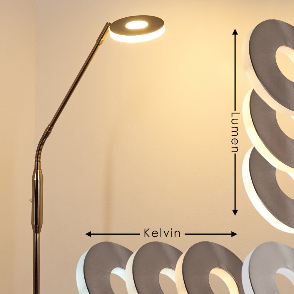 Gulkana Golvlampa, Läslampa LED Nickel matt, 1-ljuskällor, Färgväxlare main product photo