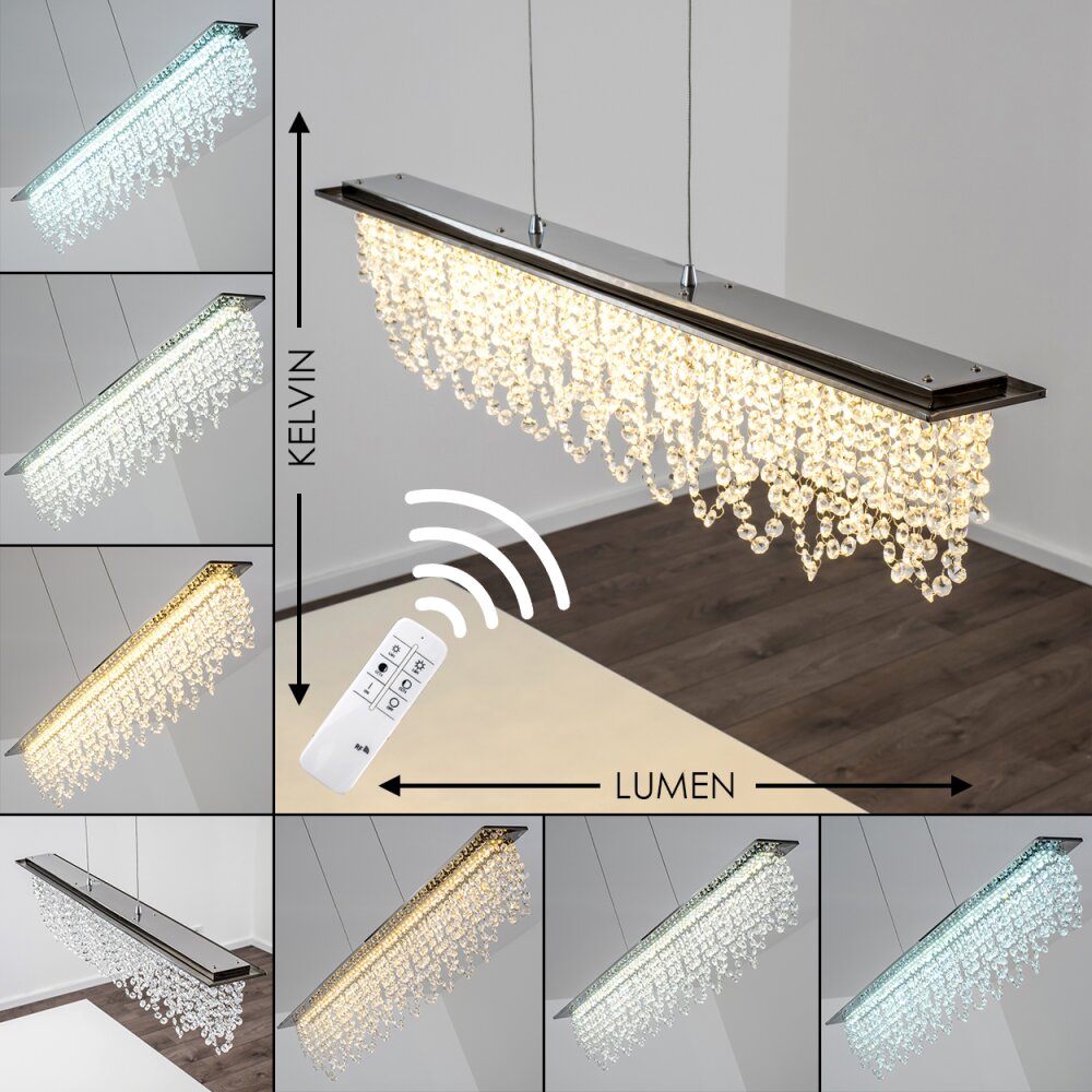 Slidre Pendelbelysning LED Krom, 1-ljuskällor, Fjärrkontroll main product photo