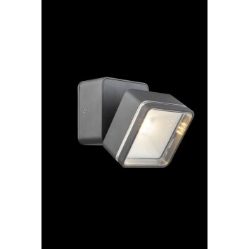 Globo LISSY vägglampa utomhus, Vägglampa LED Antracit, 1-ljuskällor