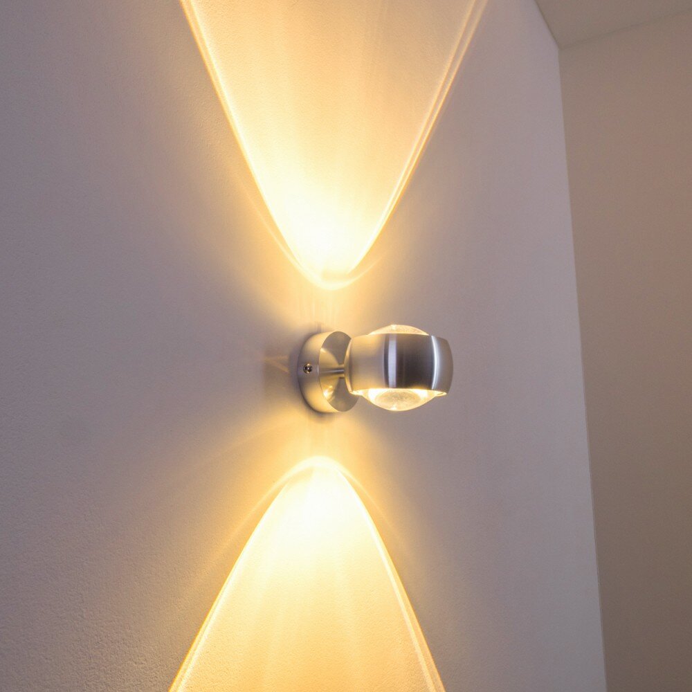 Sapri Up & Down Lampa, Vägglampa, Vägglampa med lins Silver, 1-ljuskällor main product photo