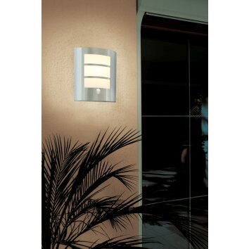 Eglo CITY vägglampa utomhus, Vägglampa Rostfritt stål, Rörelsedetektor