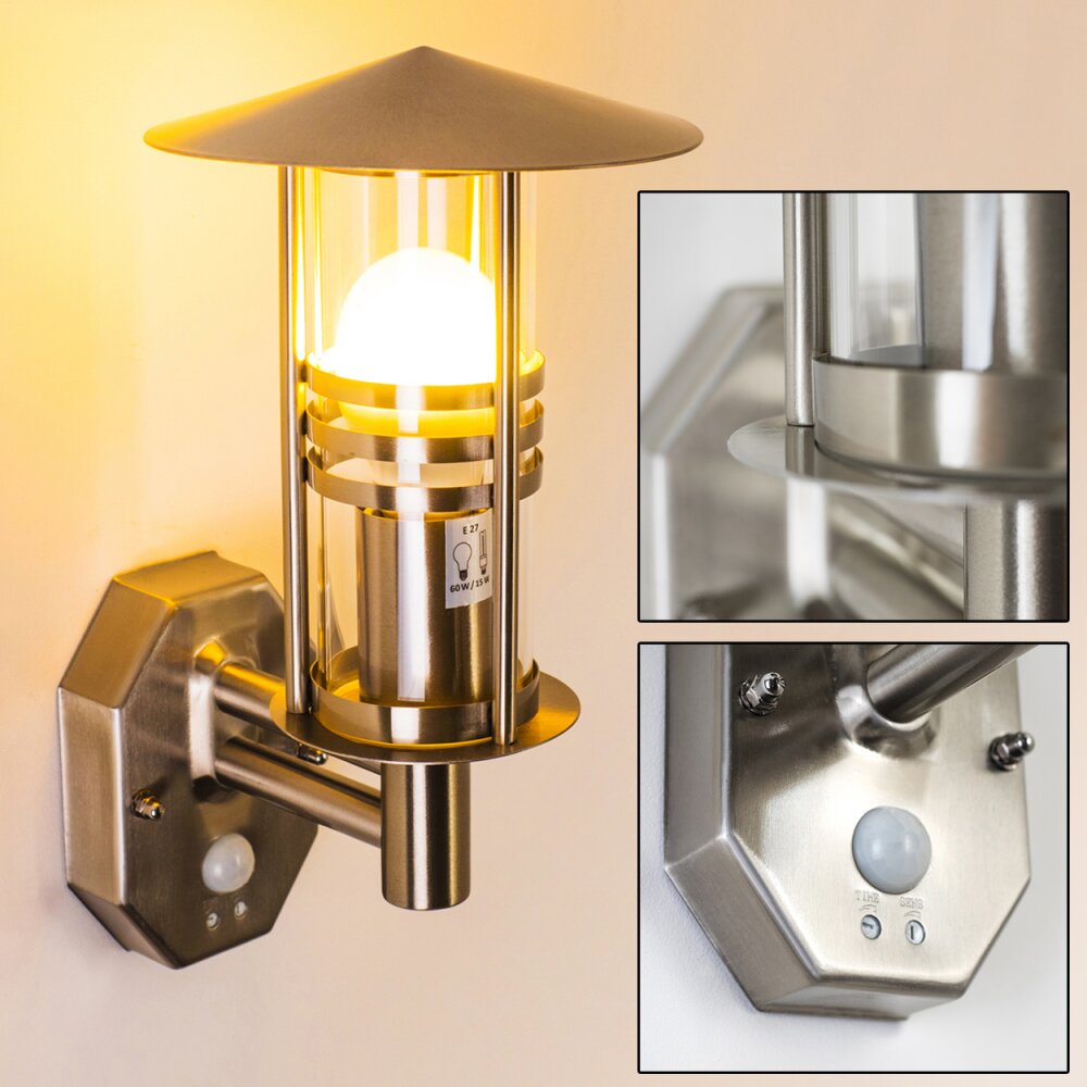 Forli Vägglampa Rostfritt stål, 1-ljuskällor, Rörelsedetektor main product photo