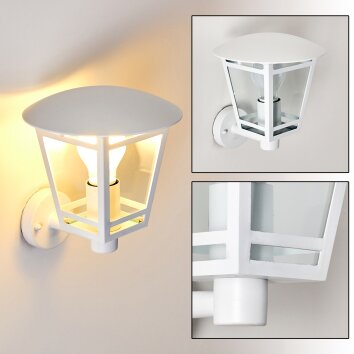 Siera vägglampa utomhus, Vägglampa Vit, 1-ljuskällor