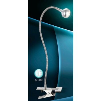 Globo SERPENT Skrivbordslampa LED Nickel matt, 1-ljuskällor Globo SERPENT Skrivbordslampa LED Nickel matt, 1-ljuskällor