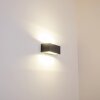 Gemini vägglampa utomhus, Vägglampa LED Antracit, 1-ljuskällor