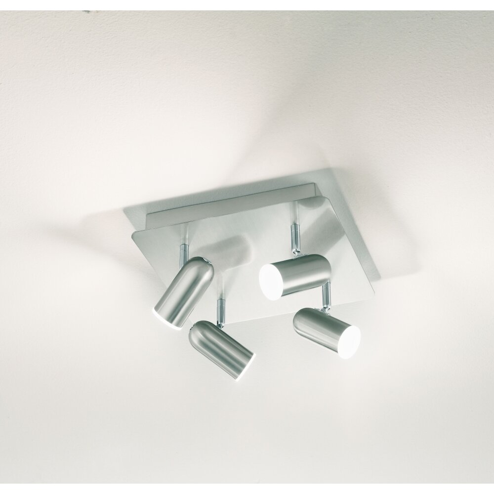 Fabas Luce Spotty Taklampa, Takstrålkastare LED Nickel matt, 4-ljuskällor main product photo